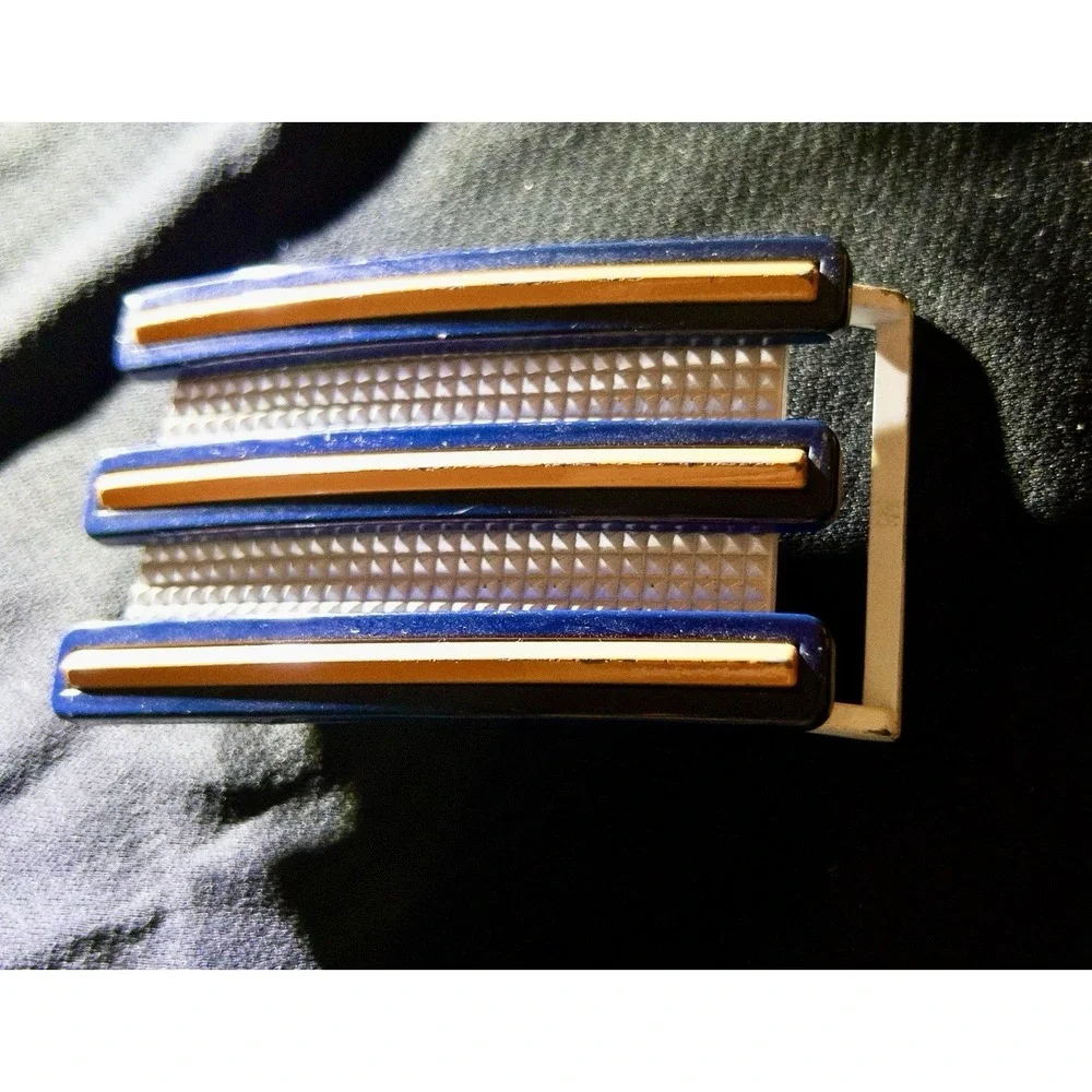 Adidas Orange And Blue Belt Buckle Three Stripes Sports Golf Activewear